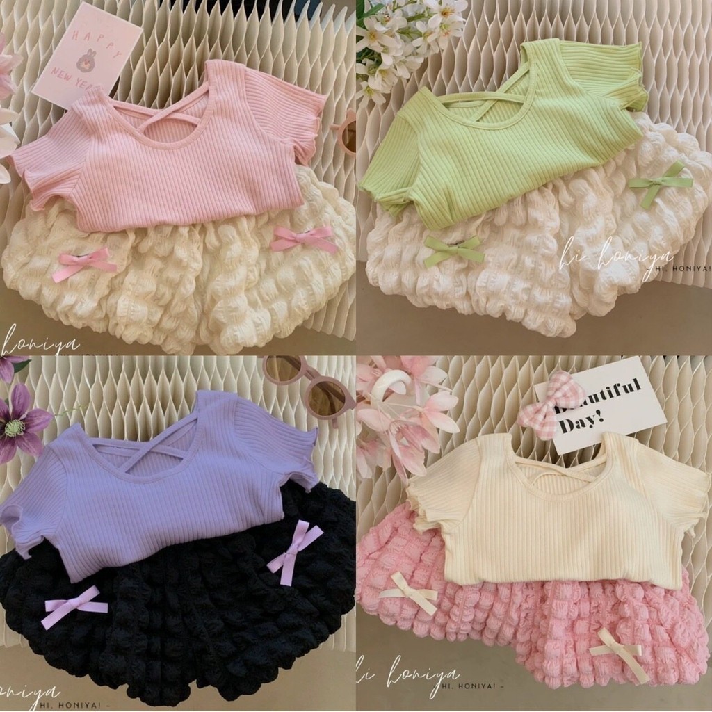 PRETTY BABY เสื้อยืดเด็ก กางเกงขาสั้นเด็ก แฟชั่นเด็ก  (1114)