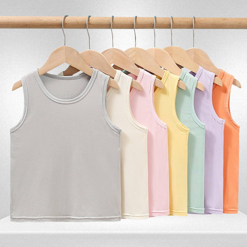 LFKids Tank Tops 100-170 ซม. Modal Boys Girls Vest Undershirt สําหรับฤดูใบไม้ผลิฤดูร้อน
