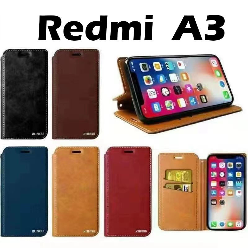 Redmi A3 เคสฝาพับ ตั้งได้ ล็อคได้ เคสกันกระแทก สำหรับ Redmi A3 13C 12 12C A1 A2Plus เคสมีแม่เหล ใส่บัตรได้ พร้อมส่งในไทย