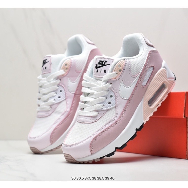 * ของแท้ 100% ori* Nike air Max 90 cherry blossom รองเท้าผ้าใบลําลอง สีชมพู เหมาะกับการวิ่ง ไซซ์ 36-40 uhdw iqpk