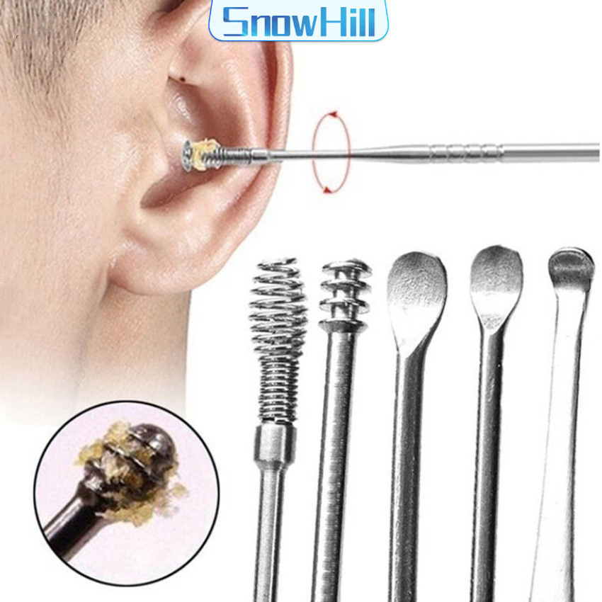 S.H ชุดไม้แคะหู พร้อมกล่องใส่ คุณภาพดี  วัสดุสเตนเลส  ขนาดสามารถพกพา Ear picking set