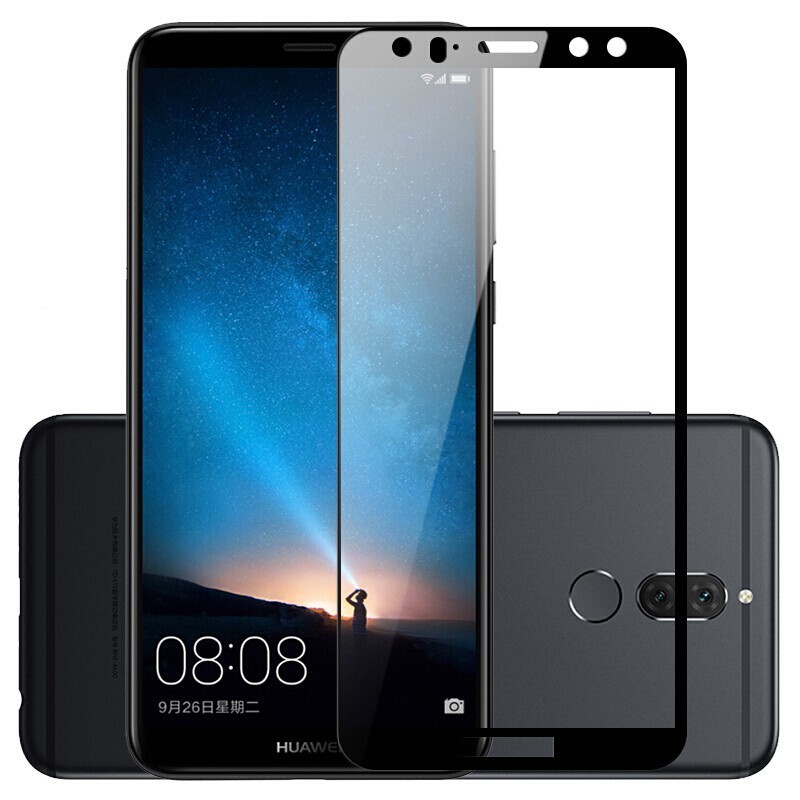 กระจกนิรภัย แบบเต็มจอ สีดํา สําหรับ Huawei MATE 8 9 10 20 20X Pro Lite Plus
