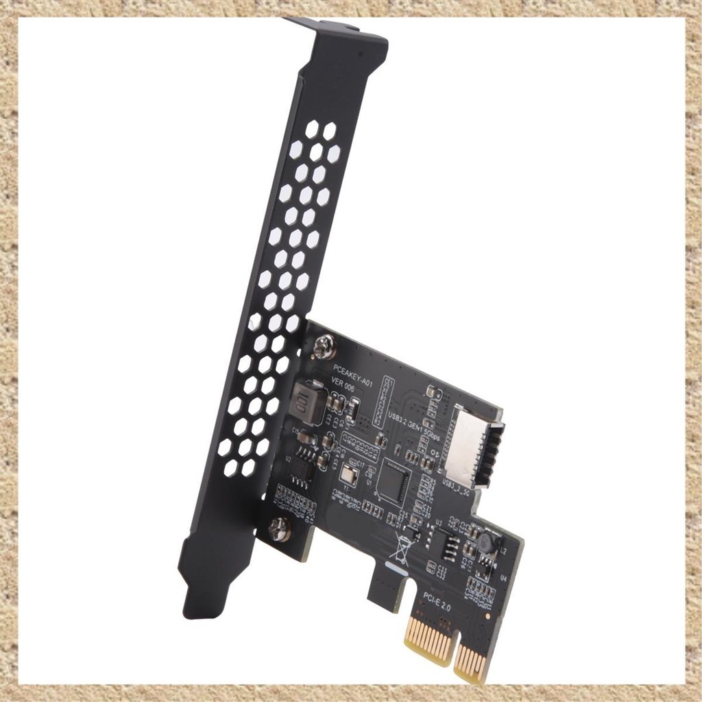 [U Q O E] การ์ดขยาย PCI-E 1X เป็น USB 3.2 GEN1 5Gbps Type-E A-Key (ASM1042A)