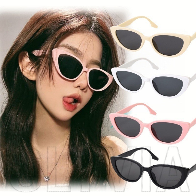 แว่นตากันแดด เลนส์แคทอาย สีดํา สีเทา ป้องกันแสงสะท้อน เหมาะกับใส่กลางแจ้ง แฟชั่นฤดูร้อน สําหรับผู้ชาย และผู้หญิง