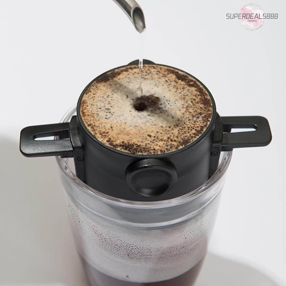 [SuperDeals888.th] เครื่องชงกาแฟสเตนเลส ไม่มีกระดาษกรอง สําหรับเดินทาง ตั้งแคมป์