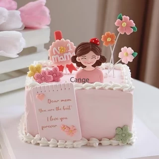วันแม่เค้กตกแต่งอุปกรณ์ยางนุ่มแม่ปลั๊กอินเทพธิดาชุดวันเกิด