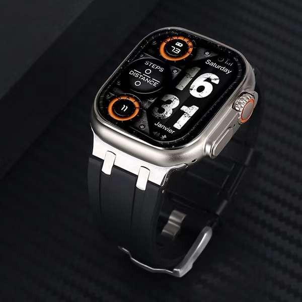 สาย applewatch สาย applewatch series 9 applewatchUltra2 สายคล้องคอ Apple Watch S9 Retrofit ยางเหลว iwatch49mm ใหม่