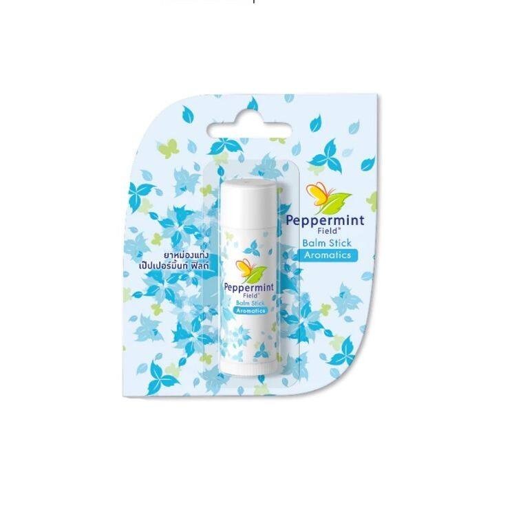 ยาหม่องแท่ง เป๊ปเปอร์มิ้นท์ ฟิลด์ 6 กรัม Peppermint Field Balm Stick Aromatics 6 g. 3 หลอด, 12 หลอด