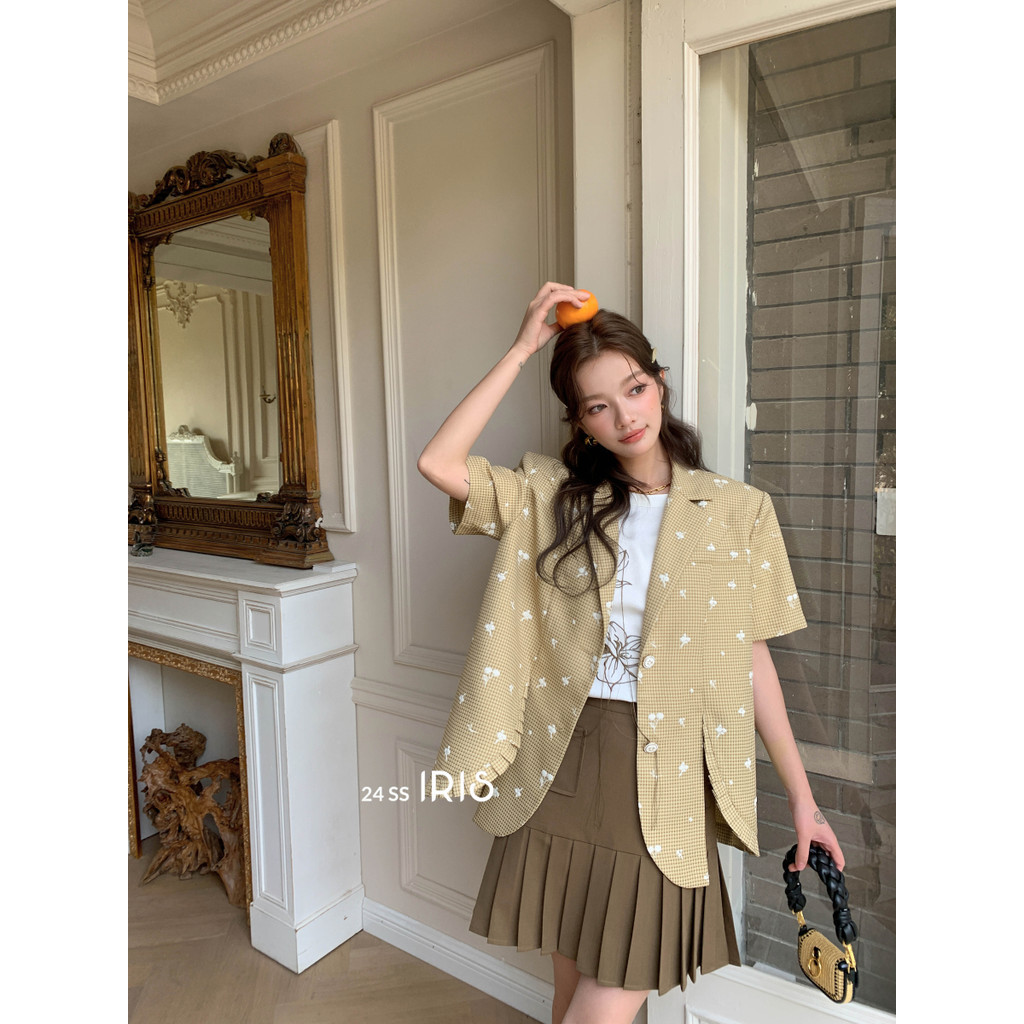 พร้อมส่ง「สินค้าลิขสิทธิ์แท้」IRIS FASHION 24ss Summer l IB2471335-IS2471346-IP2471336 caramel blazer