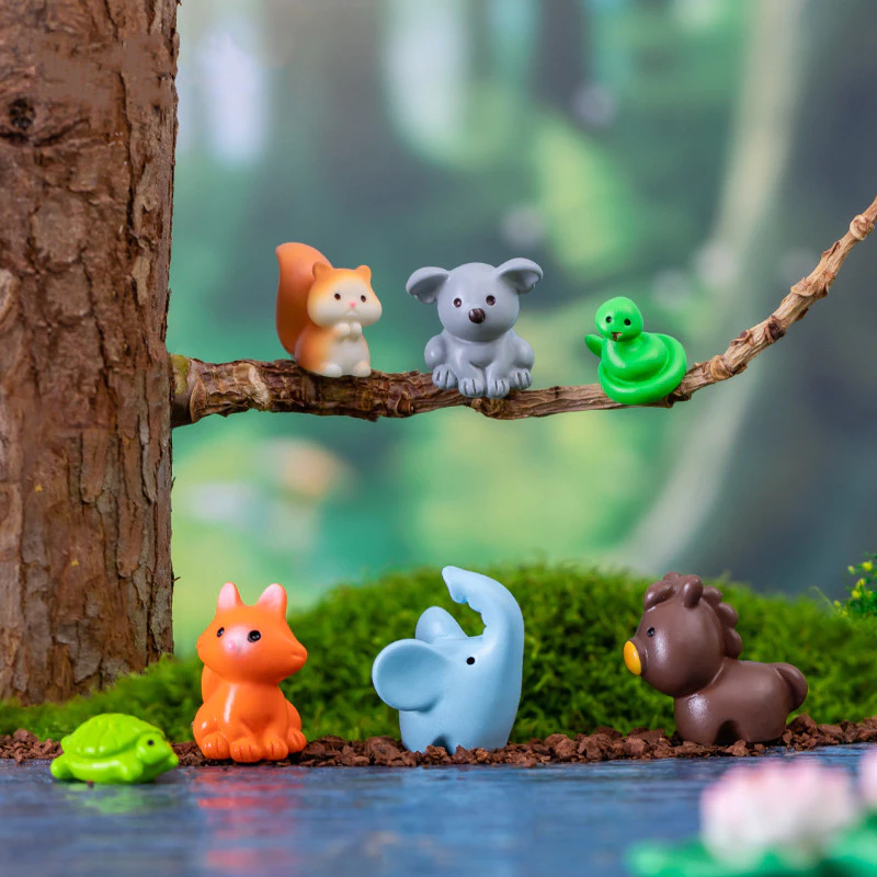 ตุ๊กตาตกแต่งสวนสัตว์น้อยกบเป็ดสีเหลืองสำหรับจัดสวนถาดไมโครแลนด์สเคป thumbnail 3