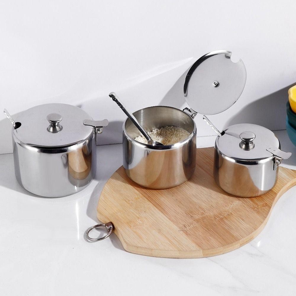 Parischamps ชามน ้ ําตาลสแตนเลส , กันฝุ ่ นพร ้ อมฝาปิดช ้ อนภาชนะเครื ่ องเทศ , ปฏิบัติเงินกันน ้ ําเกลือOrganizerสําหรับKitchen - รูปที่ 5