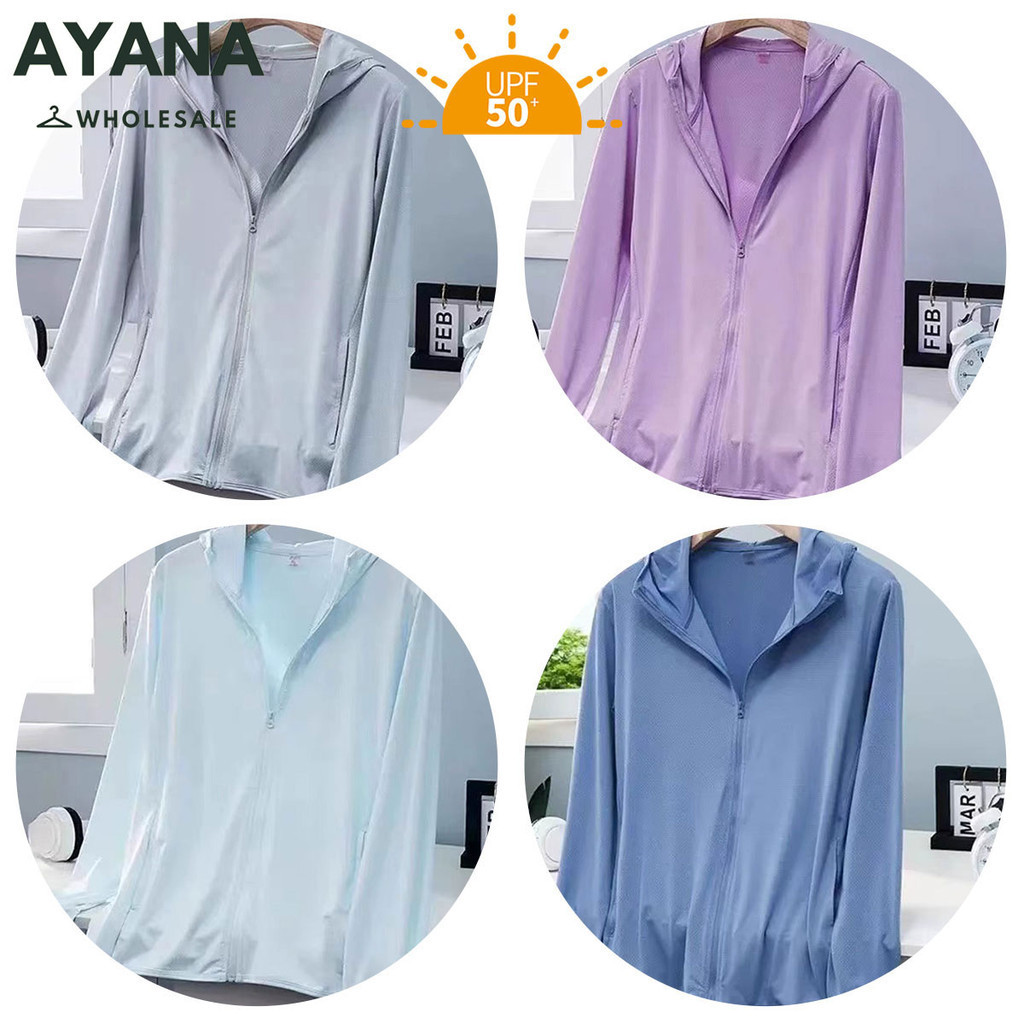 เสื้อกันแดด UPF50+ ผ้าไอซ์ ชุดฤดูร้อน สำหรับผู้ชายและผู้หญิง แบบบางเบา มี 7 สีให้เลือก