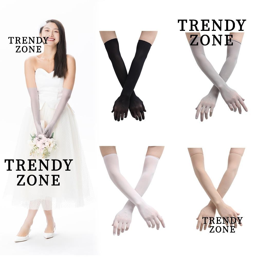Trendyzone ถุงมือ แบบใส ถุงน่องฮาโลวีน ถุงมืองานพรอม แบบเต็มนิ้ว