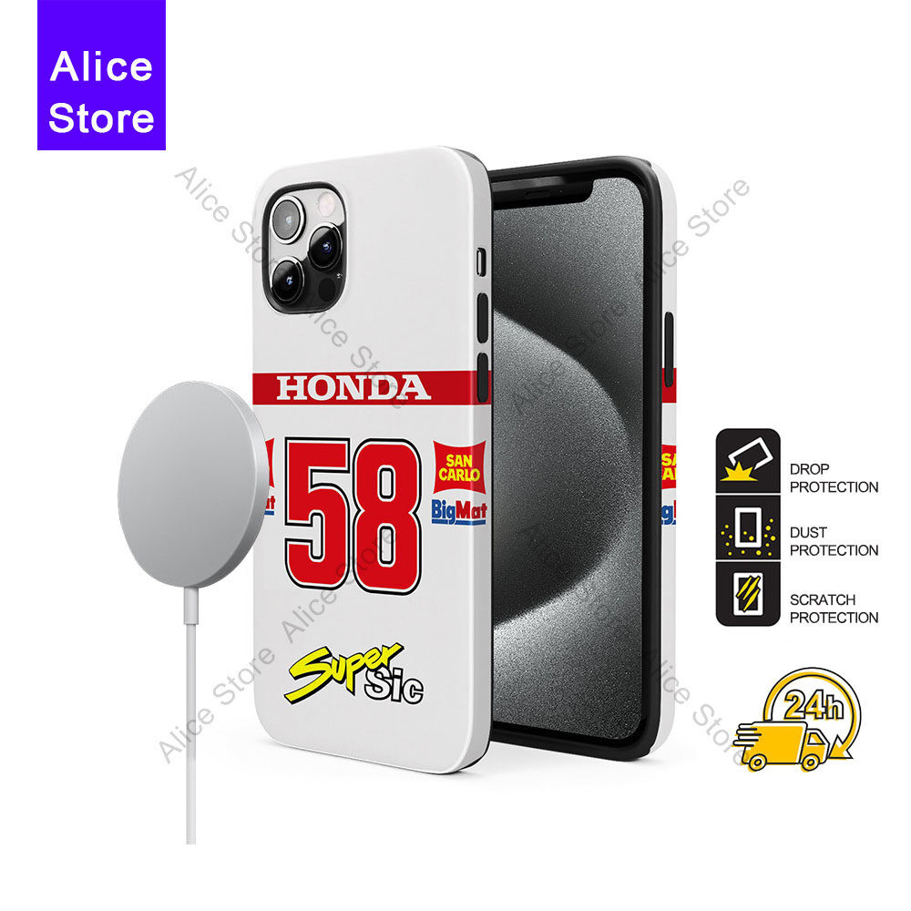 Marco Simoncelli HONDA RC212V Livery Magnetic Phone Case สําหรับ Magnetic iPhone 16 Pro Max / iPhone