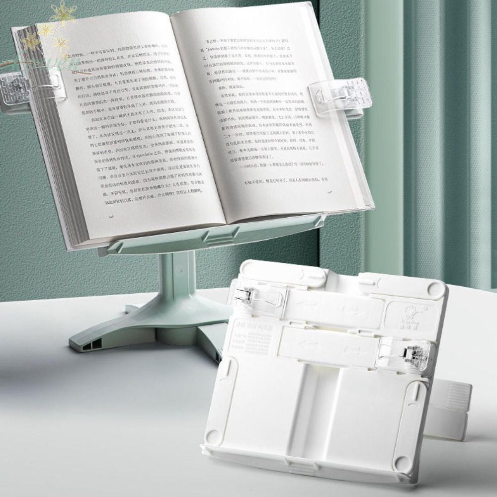 Kowen ชั้นวางหนังสืออ่านหนังสือ,ปรับมุมยก Landing Book Stand, Desktop Organizer พลาสติกพร้อมคลิปแผ่นกันลื่นผู้ถือหนังสือนักเรียน