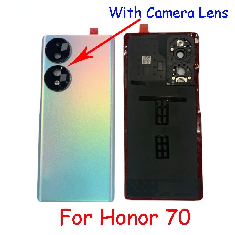 สําหรับ Huawei Honor 70 5G FNE-AN00 FNE-NX9 ฝาหลังแบตเตอรี่พร้อมเลนส์กล้องกรณีอะไหล่ซ่อม