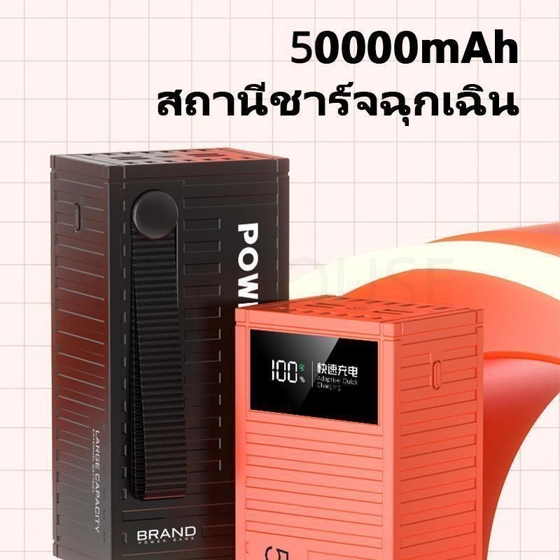 Powerbankขนาดใหญ่จุใจ 50000mAh ชาร์จเร็ว 66W ได้ทุกอุปกรณ์ของคุณ ชาร์จโทรศัพท์ แท็บเล็ต หรืออุปกรณ์อื่นๆ