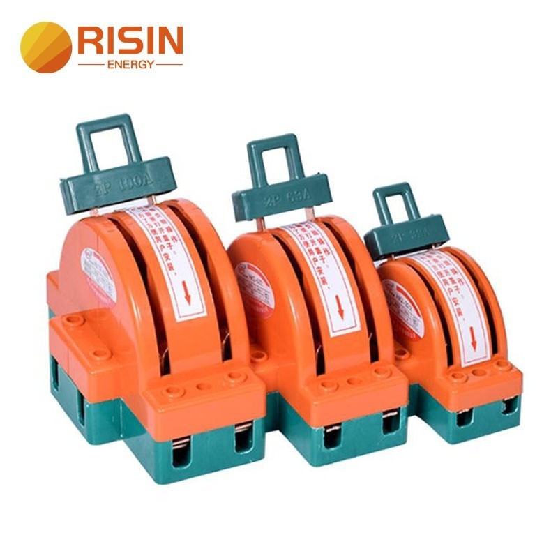 Heavy Duty 2P 3P 4P 32A 60A 100A Double Throw Safety Kinfe Disconnect Changeover Switches Guillotine
