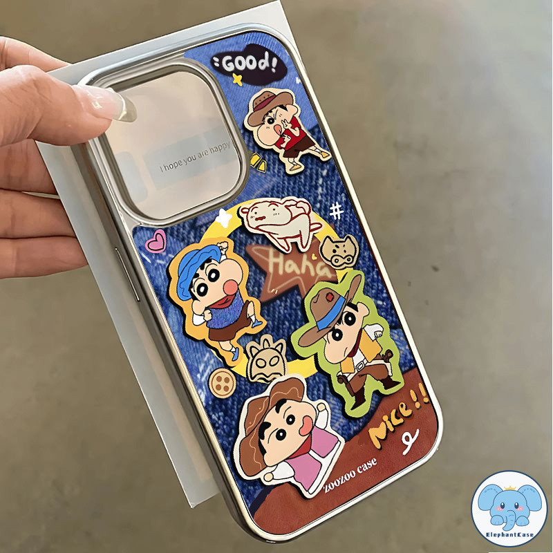 เคสรูปแมวดัชชุนด์ลายการ์ตูน IPhone 11 16 13 12 15 14 Pro Max XR X XS 8Plus 7Plus Max 7 8 16 Plus SE เคสลายเครยอนชินจัง - รูปที่ 3