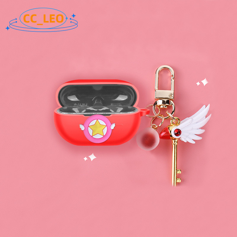 For SoundPeats PearlClip Pro Case Cute Coffee Bear Astronaut Keychain SoundPeats CC Pro Silicone Soft Shell Case Cartoon SoundPeats PearlClip Pro Protective Cover