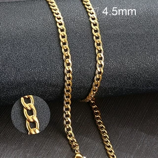 Vnox ผู้ชาย Cuban Link Chain สร้อยคอสแตนเลสสีดําทองสีชาย Choker colar เครื่องประดับของขวัญสําหรับเขา