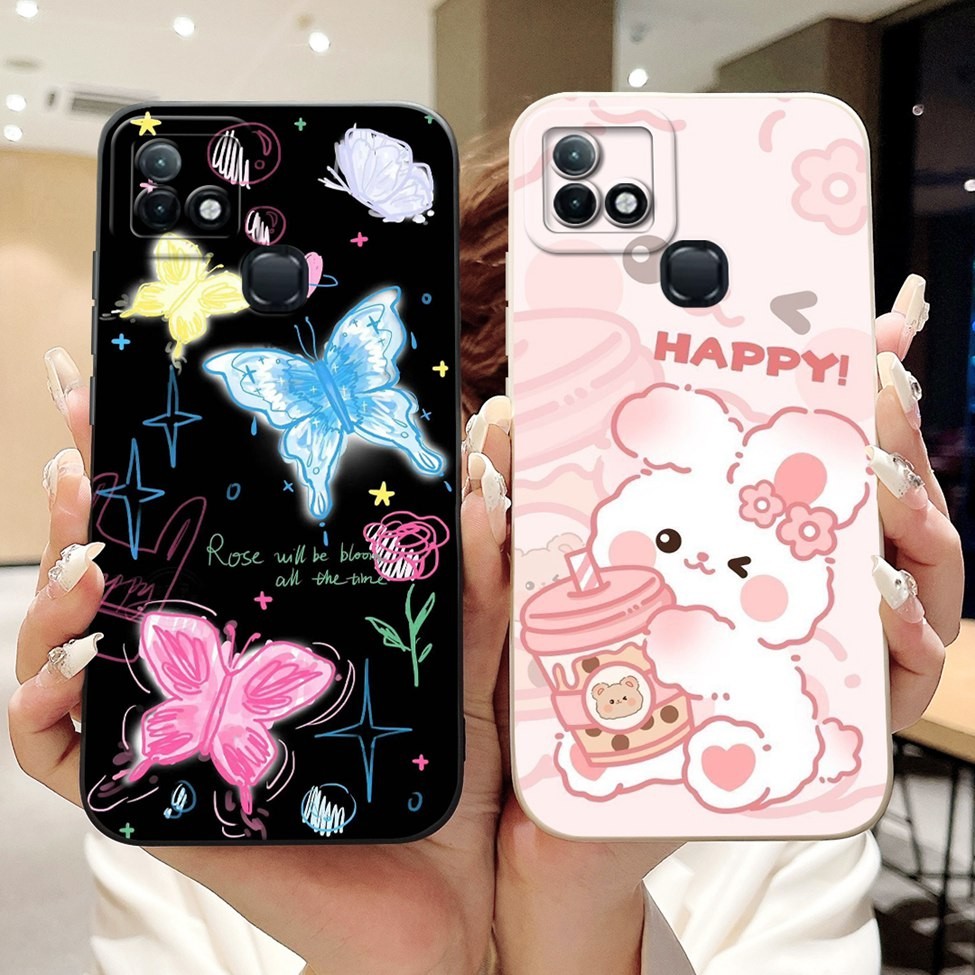 Infinix Smart 5Pro เคสโทรศัพท์ Infinix Smart 5 Pro เคสกันกระแทกแมวน่ารักแพนด้ากระต่ายแฟชั่นดอกไม้รัก