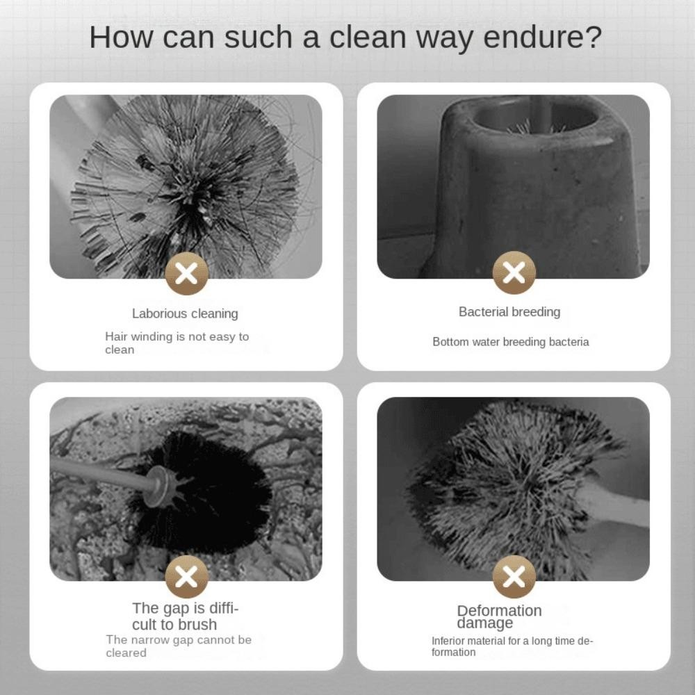 BEYONDAY แปรงขัดห้องน้ํา S-type, ผมนุ่มด้ามยาวมุมช่องว่างแปรง, ทนทานไม่มีมุมตายติดผนัง S-type แปรงห้องน้ําเครื่องมือทําความสะอาดอุปกรณ์เสริม - รูปที่ 5