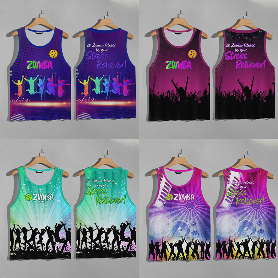 Zumba สวมใส่ชุดผู้หญิง zumba ชุดเต้นผู้หญิง ZUMBA ชุดออกกําลังกายกีฬาโยคะสบายๆเสื้อกั๊ก Zumba ชุดออก