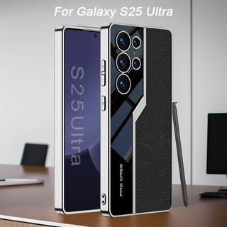 หนังธรรมดาชุบสําหรับ Samsung Galaxy S25 S24 Ultra กันกระแทกป้องกันขอบนุ่มสําหรับ Galaxy S25 Ultra กรณี