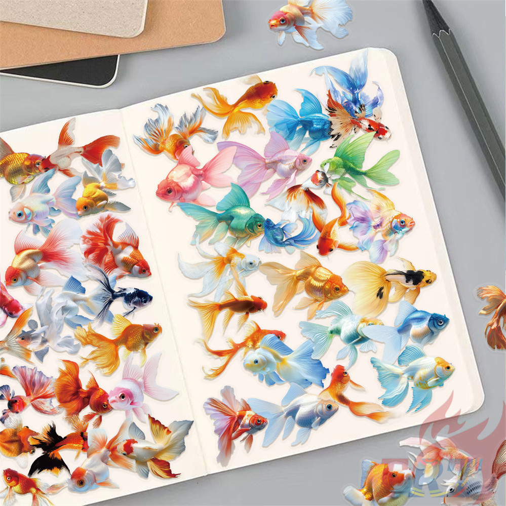 50ชิ้น/เซ็ต ❉ ปลาทอง . สติ๊กเกอร์ PET Rumble Fish ❉ Diy แฟชั่นสติ๊กเกอร์กันน้ํา Doodle สติ๊กเกอร์