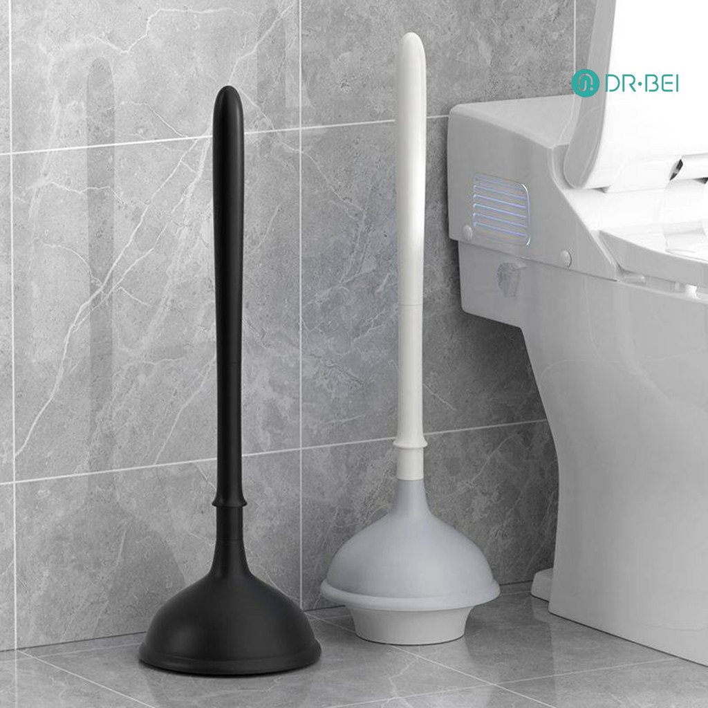 Dr.bei Toilet Plunger Heavy Duty Force Cup โถชักโครก Plunger พร้อมด้ามยาวอุปกรณ์ทําความสะอาดห้องน้ําสําหรับอ่างล้างจานอ่างอาบน้ําฝักบัว