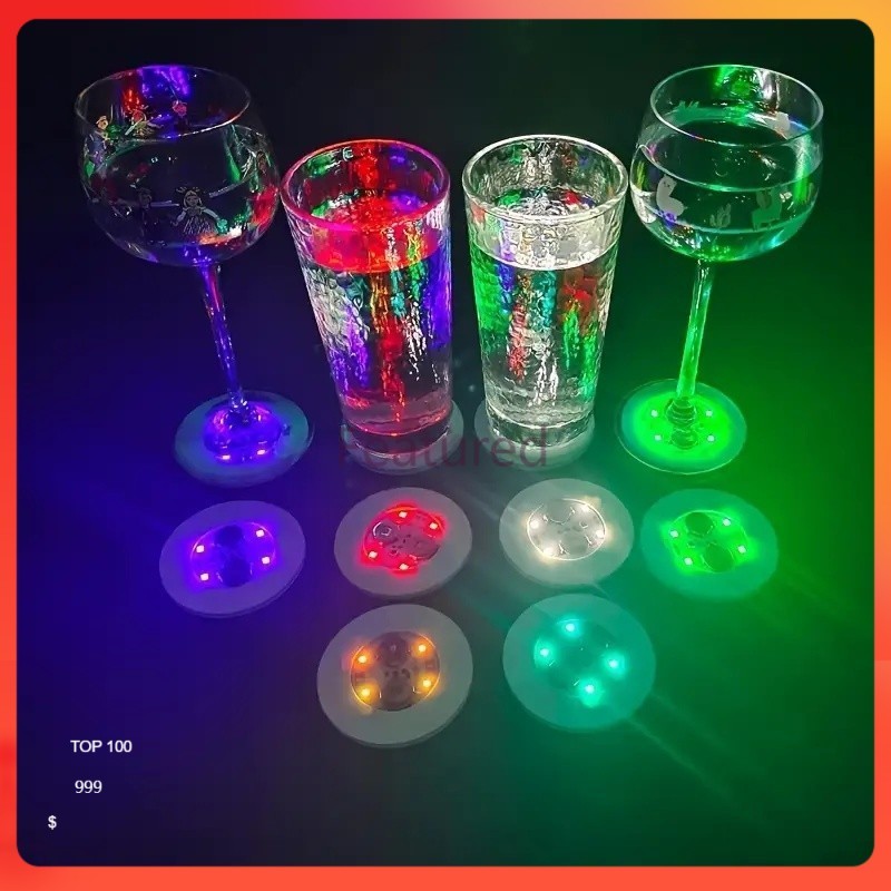 Featured ที่รองแก้ว LED เรืองแสง ที่รองแก้วเครื่องดื่มเรืองแสง ที่รองแก้ว LED หลากสี ที่รองแก้วไฟสร้างบรรยากาศ
