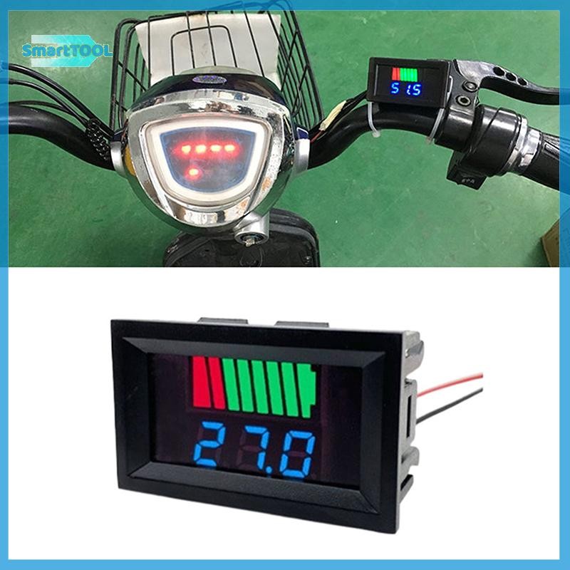 Utzn> แบตเตอรี่รถยนต์ตัวบ่งชี้ระดับการชาร์จ 12V 24V 36V 48V 60V เครื่องทดสอบมิเตอร์ความจุจอแสดงผลสีฟ้าเครื่องทดสอบ LED โวลต์มิเตอร์ใหม่