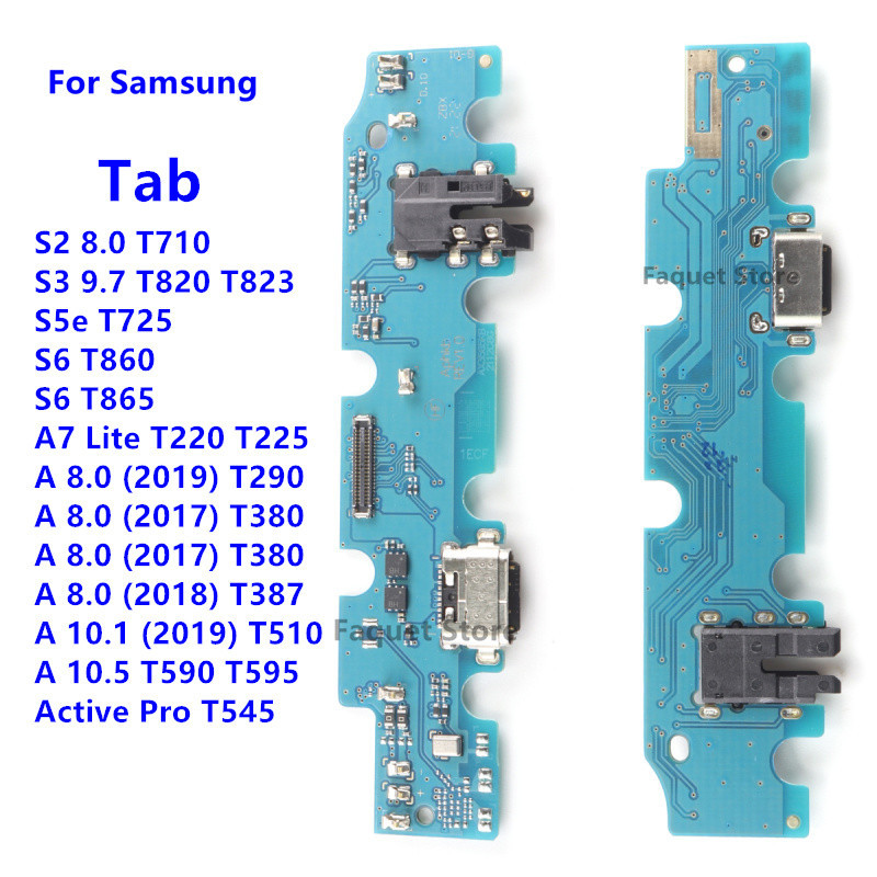 สําหรับ Samsung Tab A8.0 10.1 10.5 S2 S3 9.7 S5e 6 A7 Lite Active Pro พอร์ตชาร์จ USB แจ็คเชื่อมต่อบอร์ดชาร์จสายเคเบิลอ่อน