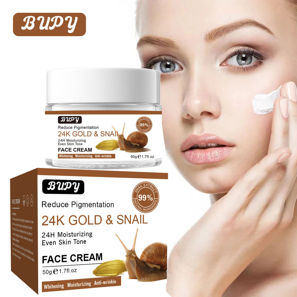 Spot# Exclusive Bupy Gold Snail Cream Brightening Skin Rejuvenation Facial Care Hydrating Moisturizing and Nourishing Repair Cream 12cc