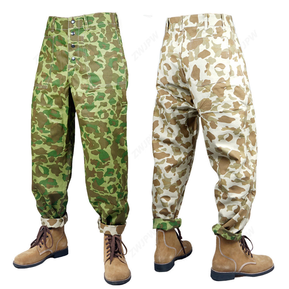 American Pacific Camouflage USMC กางเกงกางเกงลําลอง Retro Overalls Vintage (อุปกรณ์ประกอบฉากภาพยนตร์