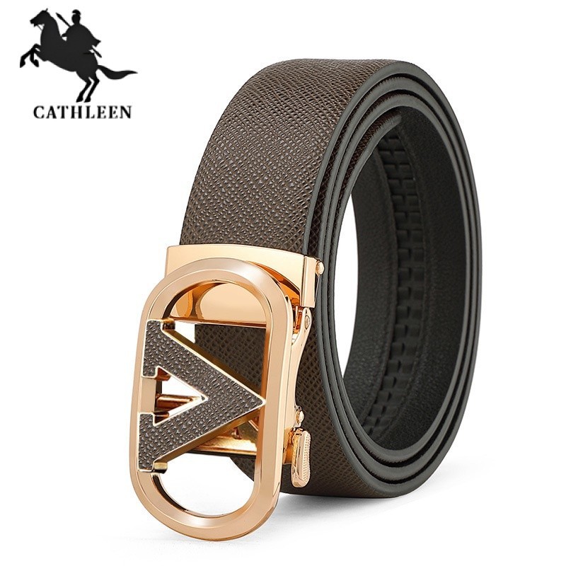 CATHLEENเข็มขัดหนังแท้ เข้ากับทุกการแต่งกาย สไตล์นักธุรกิจ สําหรับผู้ชายเข็มขัด
