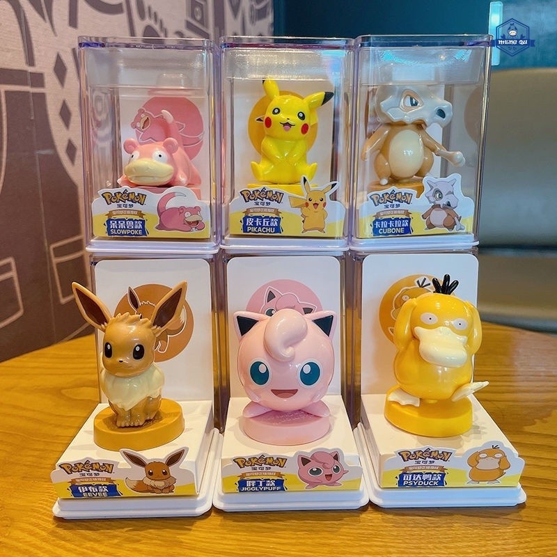 โมเดลฟิกเกอร์ การ์ตูนปิกาจู เอลฟ์ โปเกม่อน เป็ด กระดิ่ง อีฟเว่อร์ สโลวโปเกะ น่ารัก ของเล่นสําหรับเด็ก