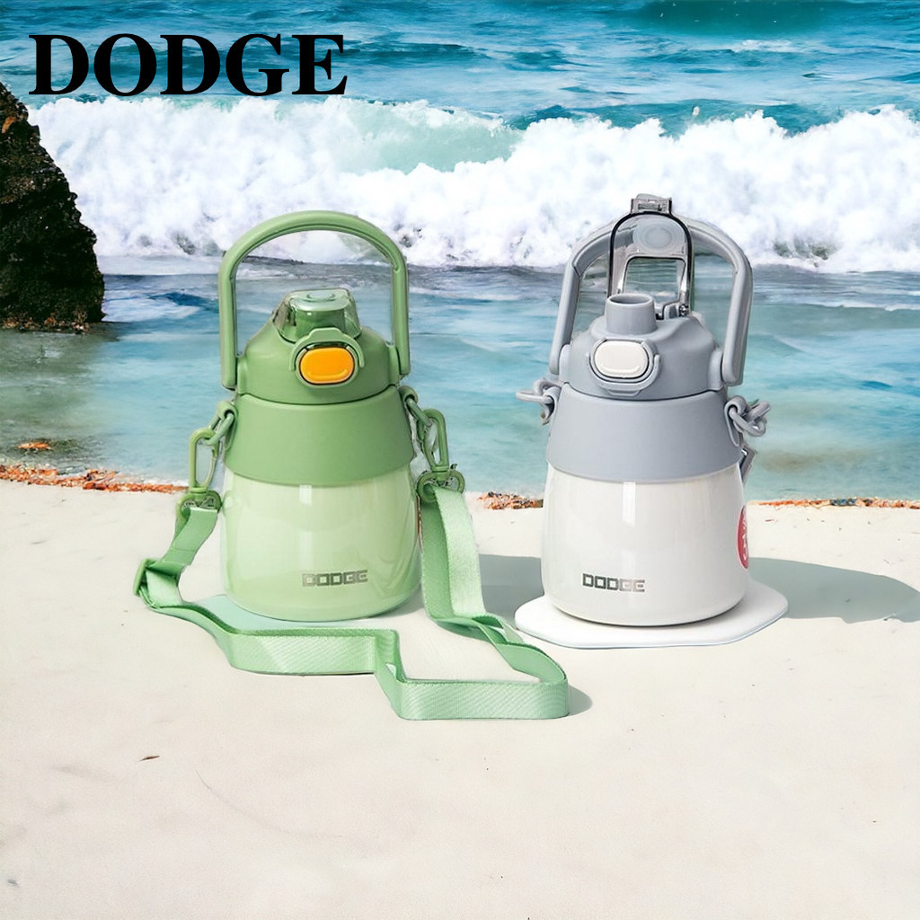 GS398 ลด15% สูงสุด20.-✅ DODGE ขนาด 900ML/30oz สแตนเลส 316 รุ่น 2 หัว มีสายสะพายข้าง โทนสีน่ารักมาก