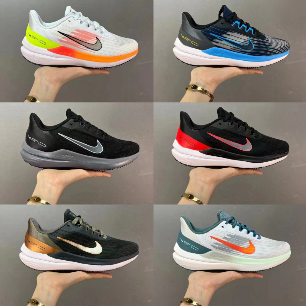 Nike Nk Air Winflo 9 Low Gang Jaca รองเท้าวิ่งกีฬาสำหรับผู้ชายที่มีน้ำหนักเบาและระบายอากาศได้