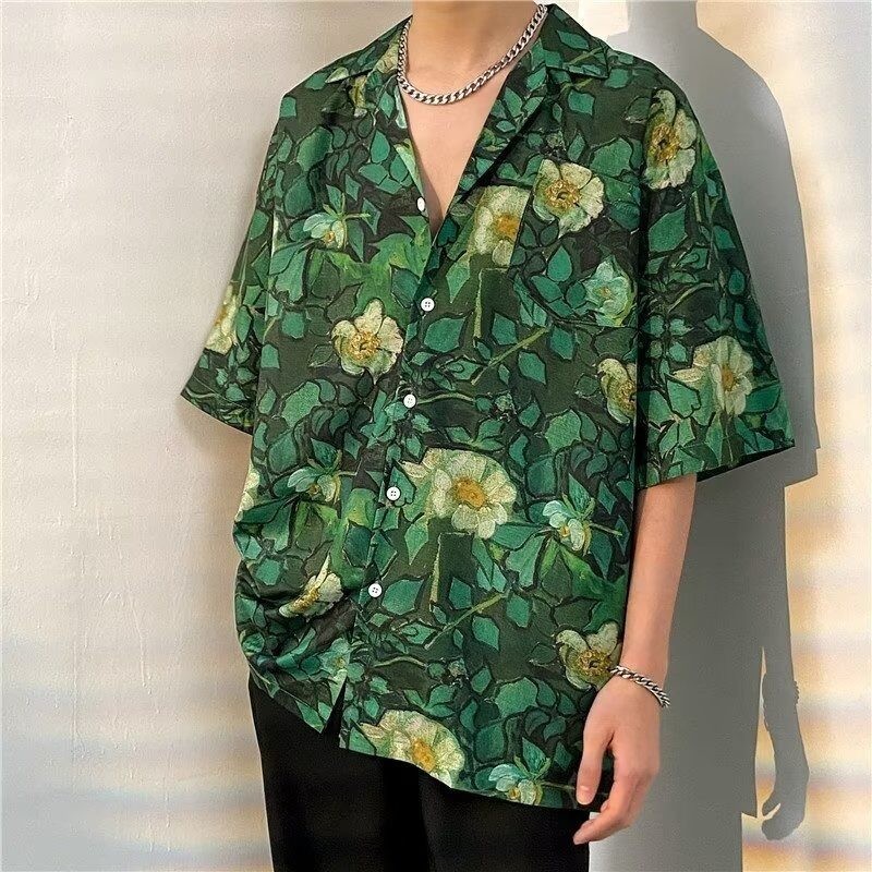 MNO.9 Hawaii 199 เสื้อฮาวาย คอปกคิวบา แขนสั้น ลายดอก วินเทจ thumbnail 5