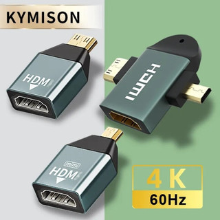 Mini HDMI เข้ากันได้กับอะแดปเตอร์ที่รองรับ HDMI สําหรับกล้องวิดีโอ Micro HDM ถึง HDM 4K 60Hz สําหรับแล็ปท็อปคอมพิวเตอร์ Projec-tor HDTV Dis-play Sam-sung