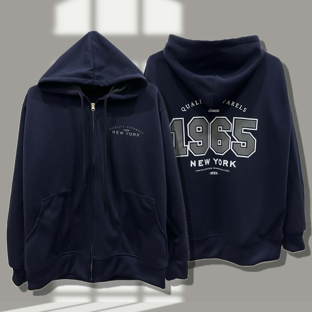 เสื้อคลุมแขนยาว New york 1965 เสื้อกันหนาว มีฮู้ด  สกรีนใหม่