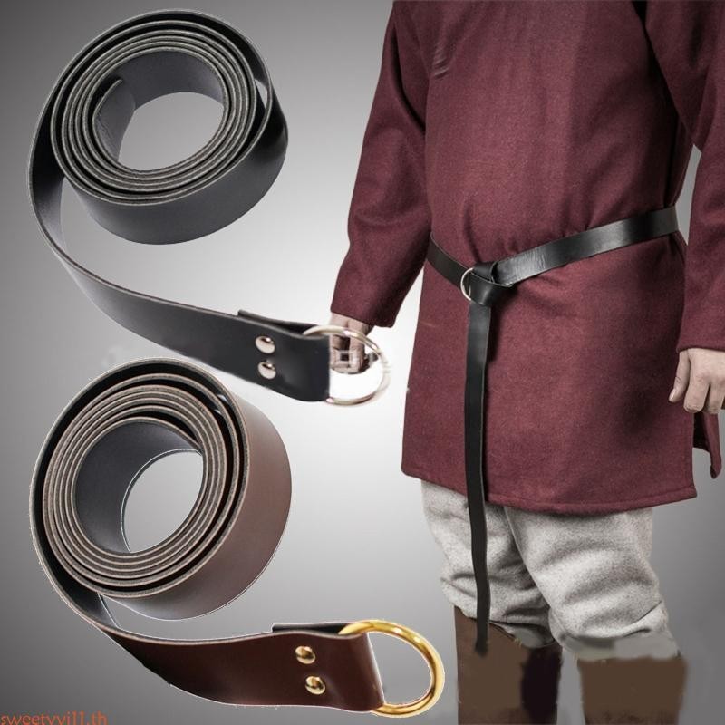 Sweetyvi12 เข็มขัดหนัง PU สไตล์เรโทร สําหรับอัศวินยุคกลาง