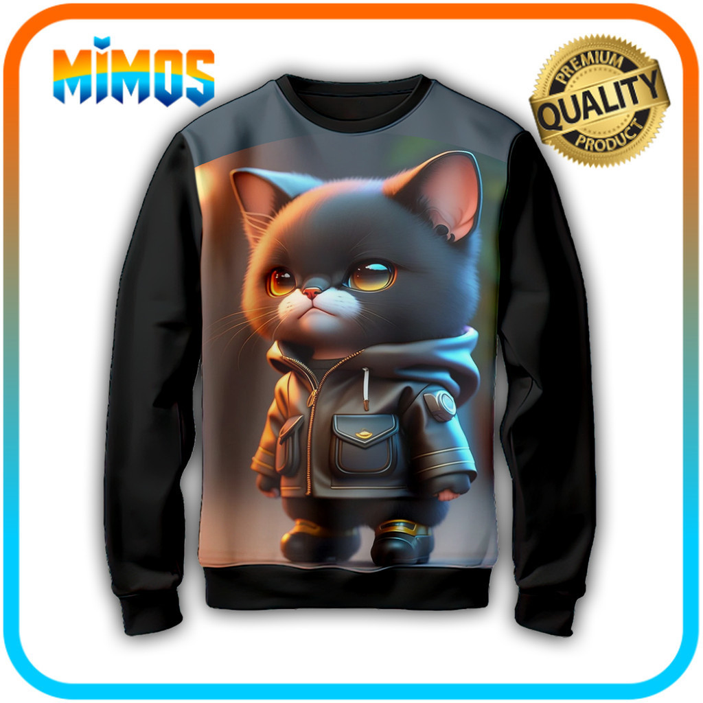 3D การ์ตูน TV Animation Cat Hero เสื้อกันหนาว 02MM002 _SW สําหรับอายุ 1-12 ปี