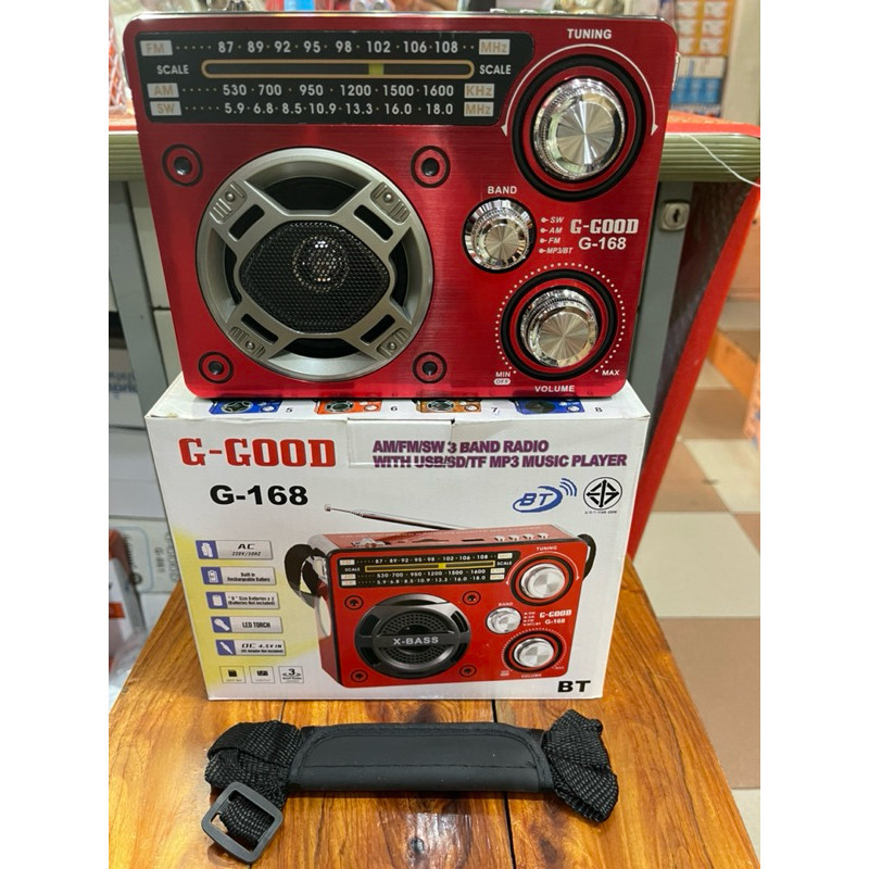 วิทยุบูลทูธ G-Good รุ่น G-168BT ลำโพงบูลทูธ วิทยุ ธรรมะ MP3 FM AM SW card