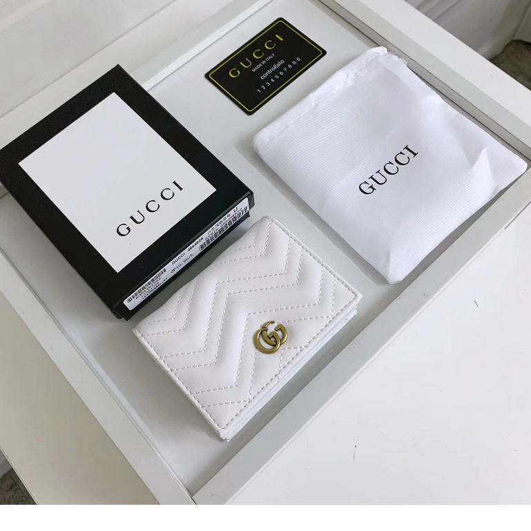 Gucci กระเป๋าสตางค์ หนังแท้ 100% แฟชั่นสําหรับผู้หญิง 466492