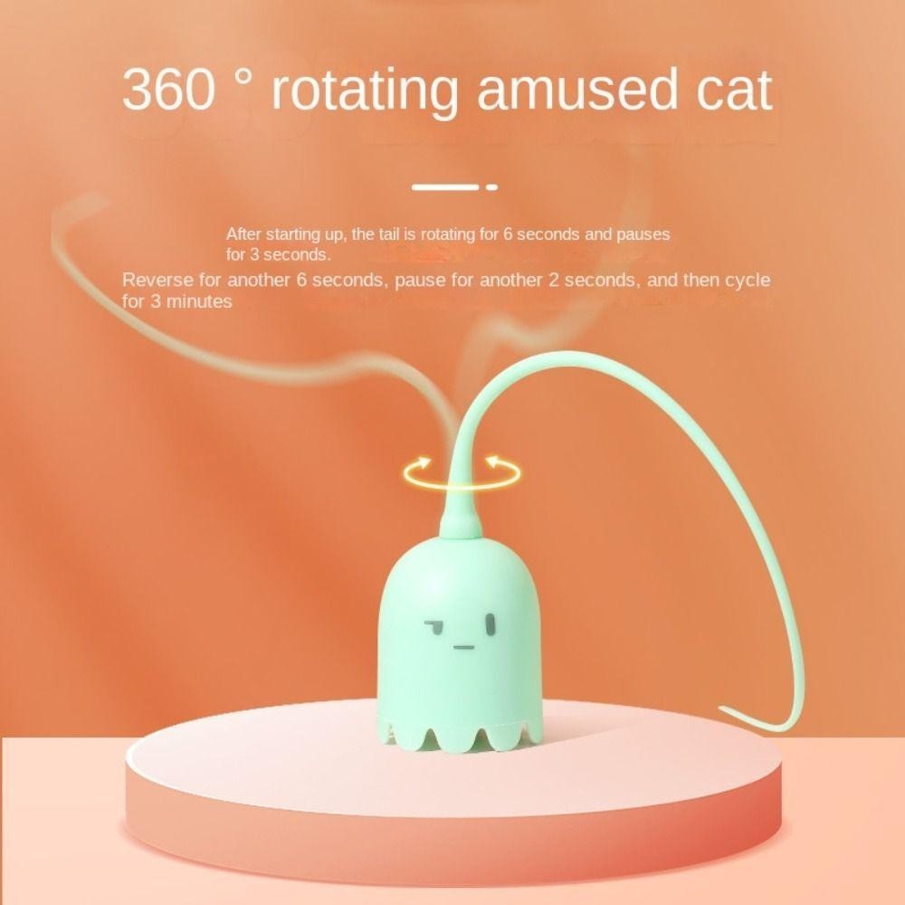 Forever ของเล่นแมว แบบโต้ตอบ USB ซิลิโคน แมว ทีเซอร์สติ๊ก อัจฉริยะ ไฟฟ้า หมุนอัตโนมัติ หางหนู ของเล่น อุปกรณ์สัตว์เลี้ยง