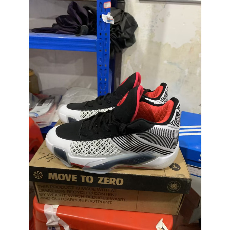 2024New Best Price Air Jordan XIII 38 Low Men's Sneakers AJ38 Basketball Shoes White Black Red  คลา