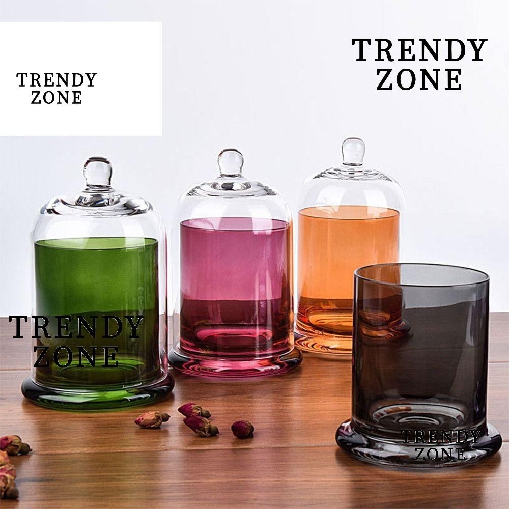 Trendyzone โหลแก้วใส่เทียน รูปดอกไม้ 8 สี DIY สําหรับตกแต่งห้องนอน